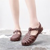 image:imageHee grand Crystal Jelly Heel Sandals for Women Summer Beach Jelly Shoes  Casual Sandals057coffee