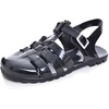 image:imageHee grand Crystal Jelly Heel Sandals for Women Summer Beach Jelly Shoes  Casual SandalsJelly Black