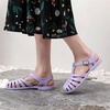image:imageHee grand Crystal Jelly Heel Sandals for Women Summer Beach Jelly Shoes057purple