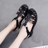image:imageHee grand Crystal Jelly Heel Sandals for Women Summer Beach Jelly ShoesAblack