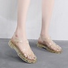 image:imageHee grand Crystal Jelly Heel Sandals for Women Summer Beach Jelly ShoesAgold