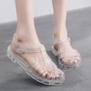 image:imageHee grand Crystal Jelly Heel Sandals for Women Summer Beach Jelly ShoesAsilver