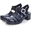 image:imageHee grand Crystal Jelly Heel Sandals for Women Summer Beach Jelly ShoesHeelblack