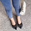 image:imageHee grand Flat Shoes for Women Elegant BowKnot Pointed Toe Ballet Flats Comfortable Office Work Shoes Dress ShoesCblack