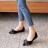 image:imageHee grand Flat Shoes for Women Elegant BowKnot Pointed Toe Ballet Flats Comfortable Office Work Shoes Dress ShoesDblack