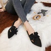 image:imageHee grand Flats for Women Bowknot Pointed Toe Ballet Flats Comfort Suede Work Shoes Casual Slip On Loafers Walking Shoes545black