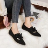 image:imageHee grand Flats for Women Bowknot Pointed Toe Ballet Flats Comfort Suede Work Shoes Casual Slip On Loafers Walking Shoes545black