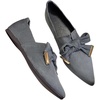 image:imageHee grand Flats for Women Bowknot Pointed Toe Ballet Flats Comfort Suede Work Shoes Casual Slip On Loafers Walking Shoes545grey