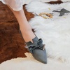 image:imageHee grand Flats for Women Bowknot Pointed Toe Ballet Flats Comfort Suede Work Shoes Casual Slip On Loafers Walking Shoes545grey