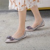 image:imageHee grand Flats for Women Pointed Toe Bowknot Crystals Shoes Glittering Rhinestone Wedding Dress Shoes193apricot