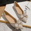 image:imageHee grand Flats for Women Pointed Toe Bowknot Crystals Shoes Glittering Rhinestone Wedding Dress Shoes427apricot