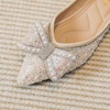 image:imageHee grand Flats for Women Pointed Toe Bowknot Crystals Shoes Glittering Rhinestone Wedding Dress Shoes428apricot