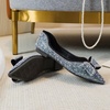 image:imageHee grand Flats for Women Pointed Toe Bowknot Crystals Shoes Glittering Rhinestone Wedding Dress Shoes428black