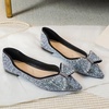 image:imageHee grand Flats for Women Pointed Toe Bowknot Crystals Shoes Glittering Rhinestone Wedding Dress Shoes428black