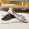 image:imageHee grand Flats for Women Pointed Toe Bowknot Crystals Shoes Glittering Rhinestone Wedding Dress Shoes434apricot