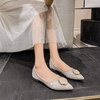 image:imageHee grand Flats for Women Pointed Toe Bowknot Crystals Shoes Glittering Rhinestone Wedding Dress Shoes436apricot