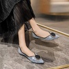 image:imageHee grand Flats for Women Pointed Toe Bowknot Crystals Shoes Glittering Rhinestone Wedding Dress Shoes436black