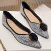 image:imageHee grand Flats for Women Pointed Toe Bowknot Crystals Shoes Glittering Rhinestone Wedding Dress Shoes436black