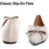 image:imageHee grand Flats for Women Pointed Toe Bowknot Crystals Shoes Glittering Rhinestone Wedding Dress Shoes451apricot