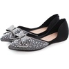 image:imageHee grand Flats for Women Pointed Toe Bowknot Crystals Shoes Glittering Rhinestone Wedding Dress Shoes451black