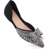 image:imageHee grand Flats for Women Pointed Toe Bowknot Crystals Shoes Glittering Rhinestone Wedding Dress Shoes451black