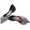 image:imageHee grand Flats for Women Pointed Toe Bowknot Crystals Shoes Glittering Rhinestone Wedding Dress Shoes451black