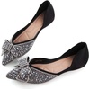 image:imageHee grand Flats for Women Pointed Toe Bowknot Crystals Shoes Glittering Rhinestone Wedding Dress Shoes451black