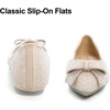 image:imageHee grand Flats for Women Pointed Toe Bowknot Crystals Shoes Glittering Rhinestone Wedding Dress Shoes469apricot