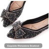 image:imageHee grand Flats for Women Pointed Toe Bowknot Crystals Shoes Glittering Rhinestone Wedding Dress Shoes469black