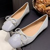 image:imageHee grand Flats for Women Sparkly Sequin Dress Shoes Cute Bowknot Square Toe Comfortable Slip On Ballet FlatsSilver