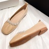 image:imageHee grand Flats for Women Square Toe Slip On Ballet Flats Elegant Pearl Comfortable Low Heel Dress Shoes Soft Walking ShoesBrown