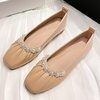 image:imageHee grand Flats for Women Square Toe Slip On Ballet Flats Elegant Pearl Comfortable Low Heel Dress Shoes Soft Walking ShoesBrown