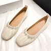 image:imageHee grand Flats for Women Square Toe Slip On Ballet Flats Elegant Pearl Comfortable Low Heel Dress Shoes Soft Walking ShoesWhite