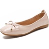 image:imageHee grand Foldable Flats for Women Classic Square Toe Ballet Shoes Cute BowKnot Patent Leather Dress Shoes Comfort Womens FlatsApricot