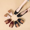 image:imageHee grand Foldable Flats for Women Classic Square Toe Ballet Shoes Cute BowKnot Patent Leather Dress Shoes Comfort Womens FlatsBlack