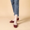 image:imageHee grand Foldable Flats for Women Classic Square Toe Ballet Shoes Cute BowKnot Patent Leather Dress Shoes Comfort Womens FlatsBurgundy