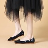 image:imageHee grand Foldable Flats for Women Classic Square Toe Ballet Shoes Cute BowKnot Patent Leather Dress Shoes Comfort Womens FlatsSapphire