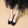 image:imageHee grand Foldable Flats for Women Classic Square Toe Ballet Shoes Cute BowKnot Patent Leather Dress Shoes Comfort Womens FlatsSapphire