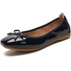 image:imageHee grand Foldable Flats for Women Classic Square Toe Ballet Shoes Cute BowKnot Patent Leather Dress Shoes Comfort Womens FlatsSapphire