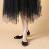 image:imageHee grand Foldable Flats for Women Classic Square Toe Ballet Shoes Cute BowKnot Patent Leather Dress Shoes Comfort Womens FlatsSapphire