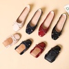 image:imageHee grand Foldable Flats for Women Classic Square Toe Ballet Shoes Cute BowKnot Patent Leather Dress Shoes Comfort Womens FlatsSapphire