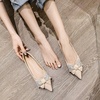 image:imageHee grand Glitter Rhinestone Bowknot Pointed Toe Ballet Flats for Women Sparkling Crystals Fashion Wedding Dress Shoes Comfort SlipOn Work FlatsBapricot
