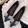 image:imageHee grand Glitter Rhinestone Bowknot Pointed Toe Ballet Flats for Women Sparkling Crystals Fashion Wedding Dress Shoes Comfort SlipOn Work FlatsBblack