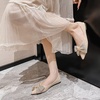 image:imageHee grand Glitter Rhinestone Bowknot Pointed Toe Ballet Flats for Women Sparkling Crystals Fashion Wedding Dress Shoes Comfort SlipOn Work FlatsCapricot