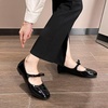 image:imageHee grand Leather Mary Jane Shoes for Women Dressy Square Toe Ballet Flats with Strap Comfortable Walking Shoes Soft Leather Dress Shoes249patent Leather Black