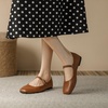 image:imageHee grand Leather Mary Jane Shoes for Women Dressy Square Toe Ballet Flats with Strap Comfortable Walking Shoes Soft Leather Dress Shoes462brown