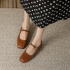 image:imageHee grand Leather Mary Jane Shoes for Women Dressy Square Toe Ballet Flats with Strap Comfortable Walking Shoes Soft Leather Dress Shoes462brown