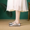 image:imageHee grand Leather Mary Jane Shoes for Women Dressy Square Toe Ballet Flats with Strap Comfortable Walking Shoes Soft Leather Dress Shoes462silver