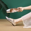 image:imageHee grand Leather Mary Jane Shoes for Women Dressy Square Toe Ballet Flats with Strap Comfortable Walking Shoes Soft Leather Dress Shoes462silver