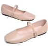 image:imageHee grand Leather Mary Jane Shoes for Women Dressy Square Toe Ballet Flats with Strap Comfortable Walking Shoes Soft Leather Dress Shoes484apricot
